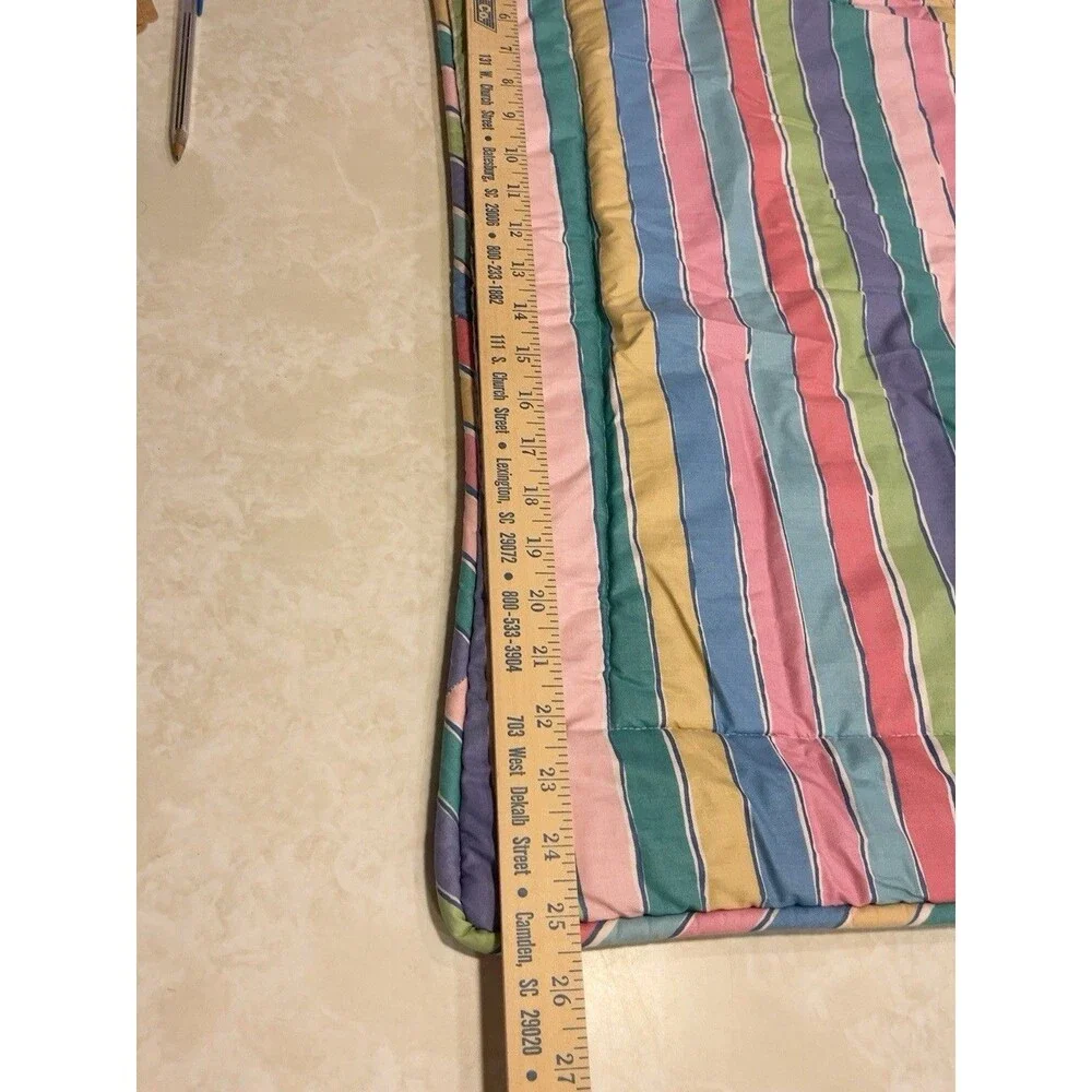 Vtg Collier Campbell Tambourine Striped Standard Padded Pillow Sham 35x25 USA